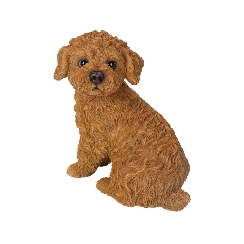 Ubia Toy Poodle Looking Back, Red (Large), 20 x 13.5 x 20.5 cm, Doll Figurine, Animal Ornament, Garden Decor, Dog, H24091-1