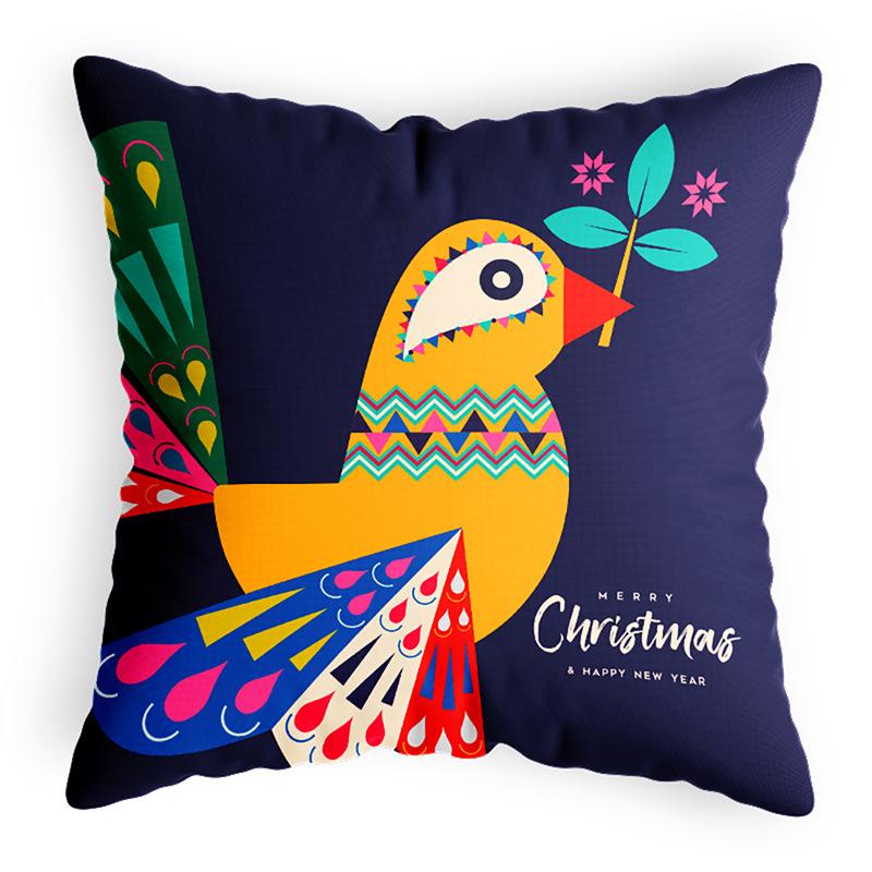 Printed Pillow Cover Cotton and Linen American Plush Holiday Cushion Cover Multi-color Multi-specification Cushion Cover Pillow Cover