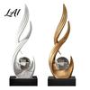 Smooth Curve Art Ornament Abstract Decorative Sculpture with Clear Crystal Ball Modern Flowing Tabletop Decor Statue Light Luxury Gift for