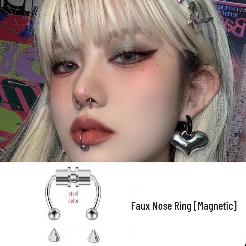 Trendiger Ohr- & Lippen-Cuff ohne Piercing - Stilvolles Unisex-Accessoire im europäischen/amerikanischen Stil für Clubs & Bars