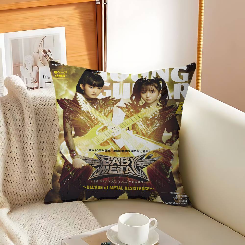 Music Star B-Babymetal Pop Group Cushion Cover Inches Farmhouse Decor Home Throw Pillow Covers For Couch Decorations