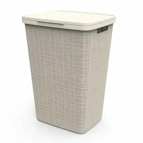 Coffre à linge - Jute - 58 L - Beige