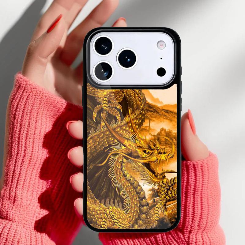 yellow Dragon Phone Case for iPhone 17 Air 16e 15 14 13 Pro Max Back Cover for 12 11 Pro Coque