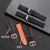 For Seiko Nylon Watch Band 18mm 20mm 21mm 22mm TPU Rubber Watch Strap Stitching Sports Handmade Wristbelt Men Women Bracelet