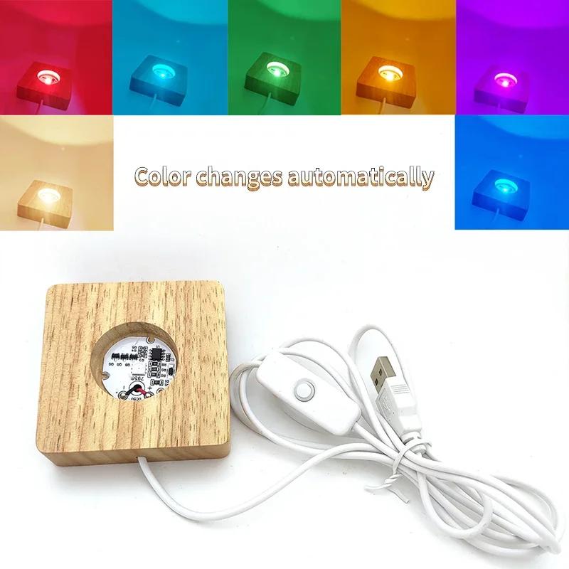 Square Light Resin Mold,led Silicone Molds For Resin,resin Silicone Molds With Wooden Lighted Base Stand For Resin Art