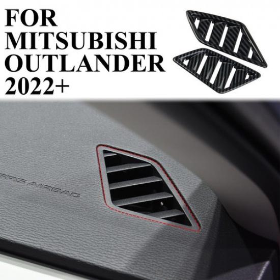 Carbon Fiber Style Dashboard Air Vent Outlet Cover trim For Mitsubishi Outlander
