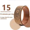 Haskoss Yoga Wheel Yoga Block Cork Yoga Wheel for Yoga Poses and Backbend Inversions with Wood Grain Effect and Mandala Derma Yoga Prop Wheel Print,