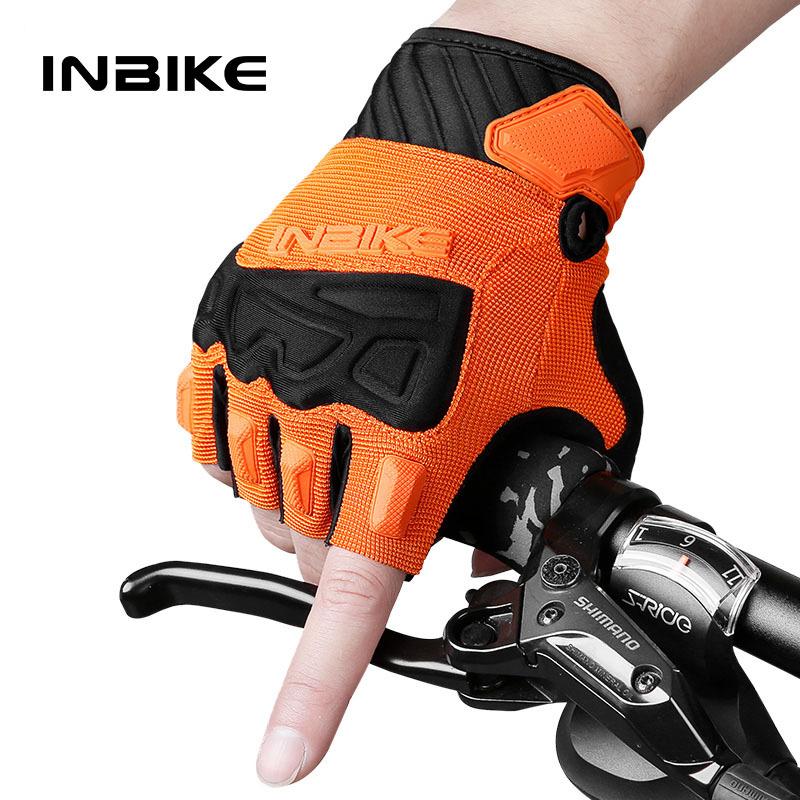INBIKE Halbfinger Fahrradhandschuhe Sommer Antibakteriell Schweißabsorbierend Mountainbike Atmungsaktiv Stoßdämpfend Fahrradzubehör