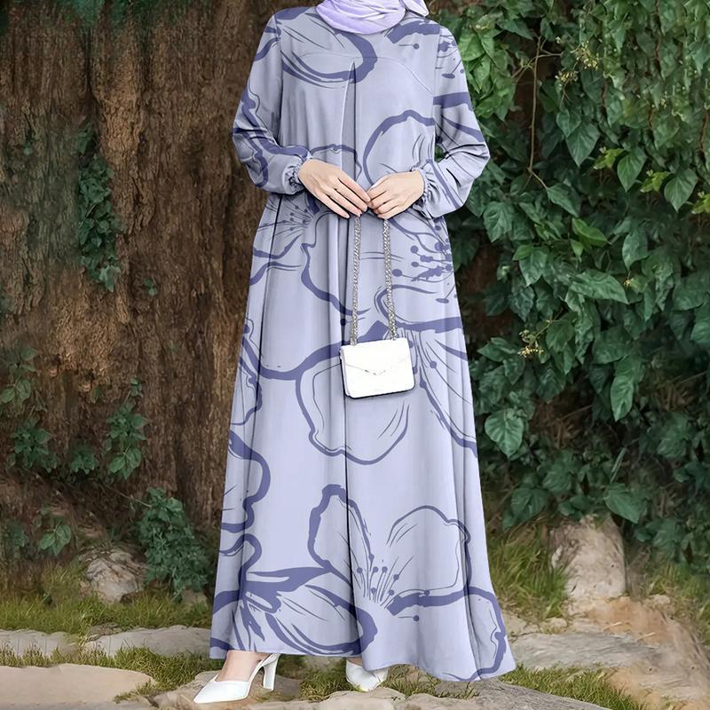 

Muslim women s robe, simple print, loose and casual style, suitable for Ramadan occasions and daily transportation, new must-have S бежевий