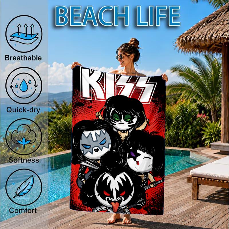 Rock music band Art Beach Towel, Microfiber Beach Towel, Perfect For Pool, Beach, Travel, Home Decor Beach Party Fan gifts