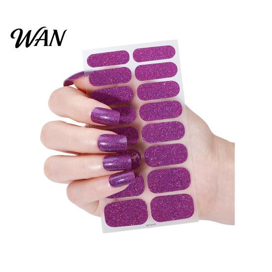 Nail Polish Strip Glitter Strips with File Easy Apply Remove Self Adhesive Women DIY Full Sticker Home Manicure Art Decoration Wrap Peel Stick Nails