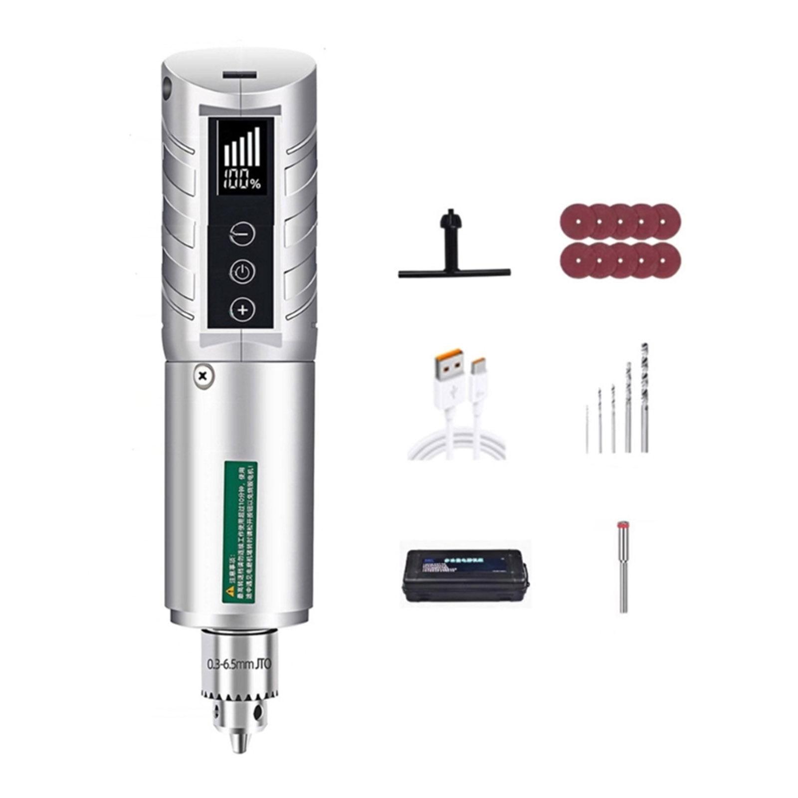 

5 В аккумуляторный вращающийся инструмент емкостью 4000 мАч с принадлежностями, 5 скоростей Регулировка для ногтей Металл Стекло