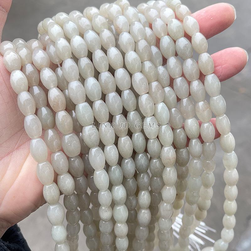 8x12mm Natural She Tai Cui Jade Barrel Beads for DIY Bracelet Jewelry Accessories