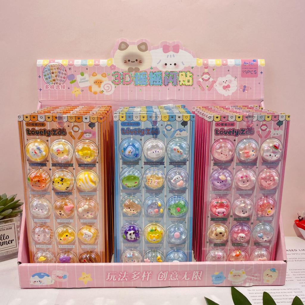 New Shake Flash Sticker 3D 3D 3D Relief Sticker Candy Crystal Sticker Children'S Toy Decorative Sticker Reward Gift