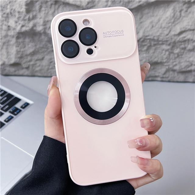 For iPhone 16 Pro Max Luxury Magesafe Magnetic Wireless Charging Phone Case For iPhone 15 14 Plus 13 12 Glass Lens Camera Cover