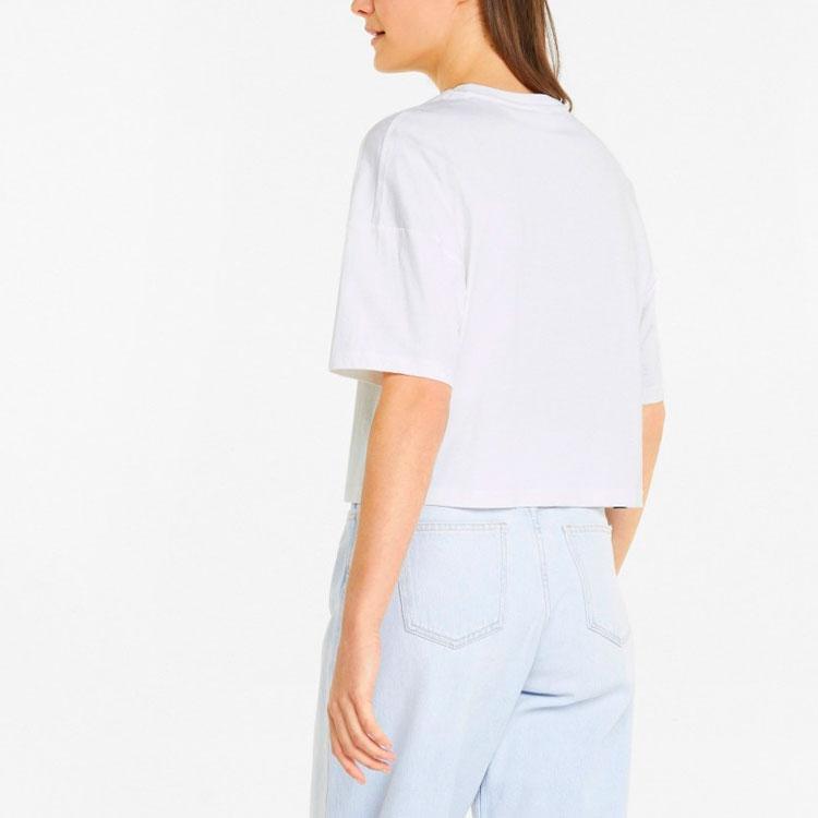 Puma Love Oversized Tee With Logo Print Women Tops White 536688-02