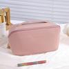 Mens Business Travel Bag Zipper Makeup Bags PU Leather Travel Toiletry Bag Cosmetics Organizer Storage Pouch Large Capacity