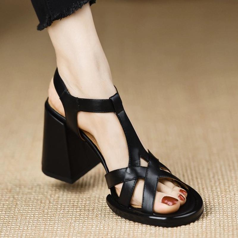 Fashion High Heels Women Sandals Chunky Fashion Shoes Summer Elegant Pumps Heeled Shoes Woman 2025 Designer Trend Brand Mujer Zapatillas