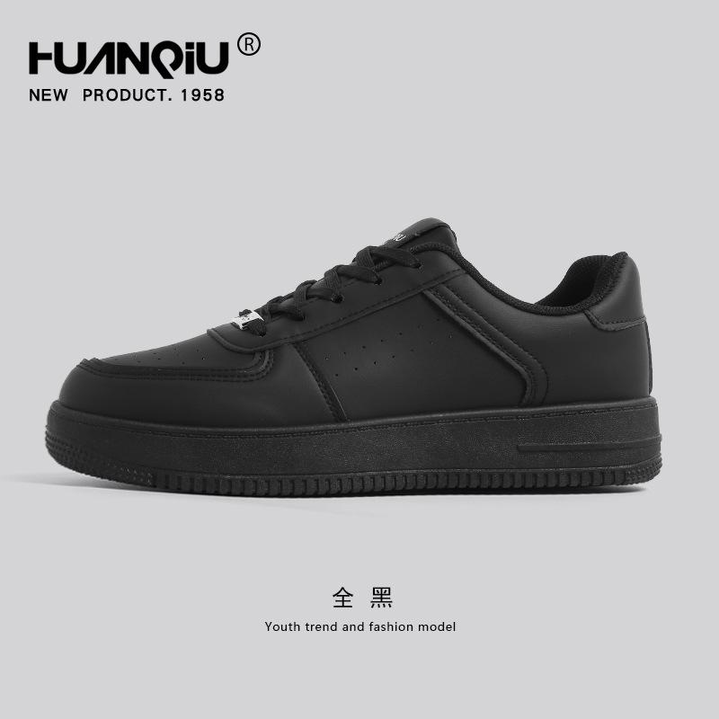 Global Platform Black Board Shoes Men's 2 New Autumn Trend Versatile Shoes Men's Sports and Leisure Small Black Shoes