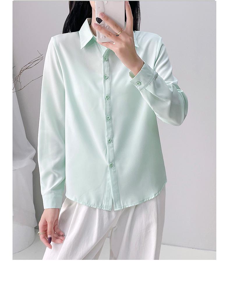 2025 Women's Korean Slimming Long Sleeve Shirt - Spring & Autumn Trendy Versatile Jacket-Style Top