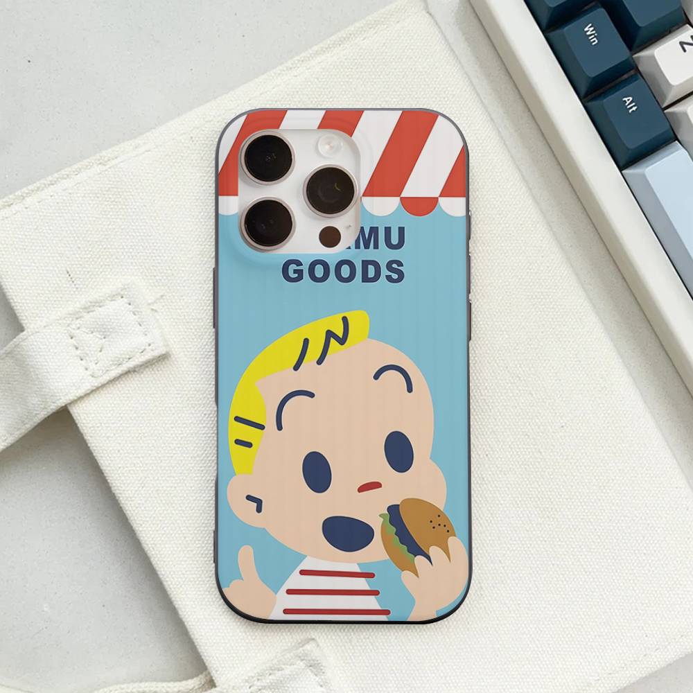 Fashion Osamu Goods Phone Case For IPhone 17 16 15 14 13 12 11 Pro Max Plus Corrugated Bumper Back Cover Shell
