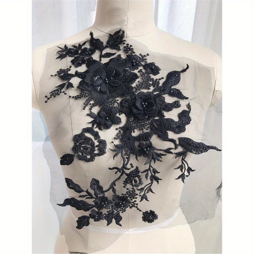 

1 шт., Красочные трехмерные бусины для ногтей, Горячая приклейка, Вышивка, Кружевная аппликация, Платье для DIY, Аксессуары для одежды чёрный