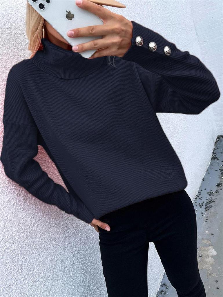 Women Oversized Knit Jumper Turtleneck Long Sleeve Pullover Sweater Winter Warm Tunic Tops Sweatshirts