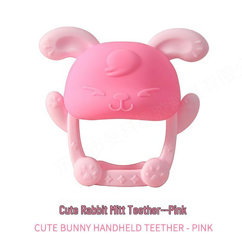 

Silicone Baby Teething Mittens with Cute Rabbit Design - Teether Pacifier for Hand Biting Prevention