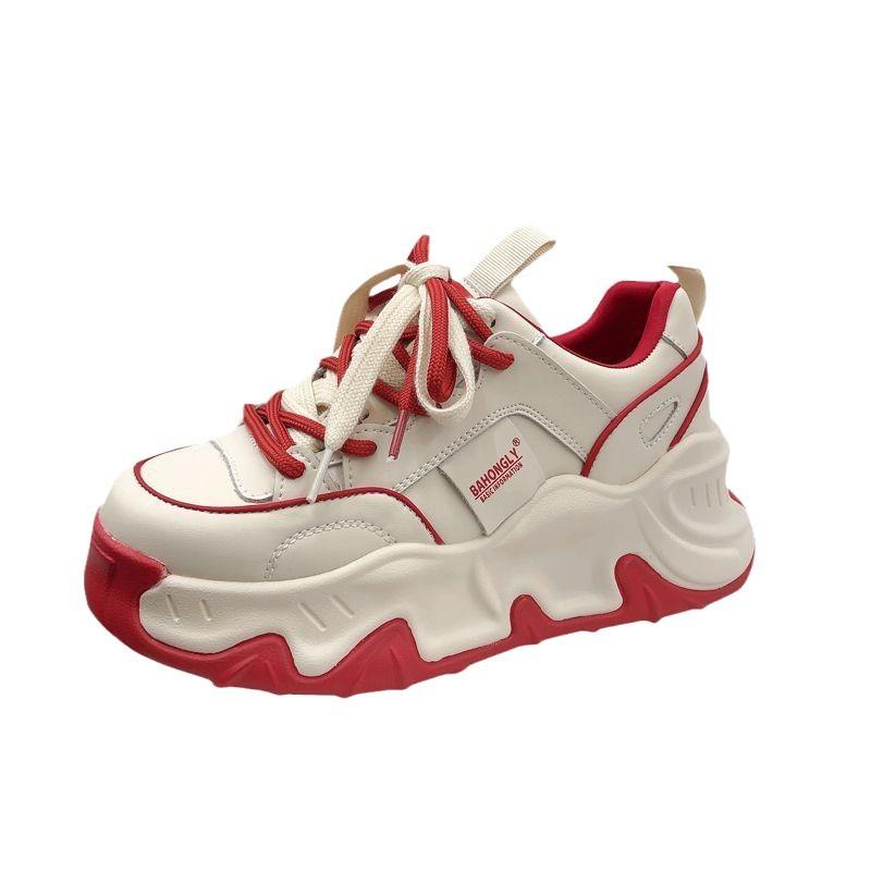 Autumn women's shoes show small feet and increase height thick-soled versatile casual sports shoes