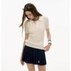 ICH MODE Women's Cable Knit Polo T-Shirt