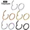 G23 Titanium Piercing Hight Segment Clicker Nose Ring Open Small Septum Hoop Nose Earrings Women Man Ear Nose Helix Body Jewelry