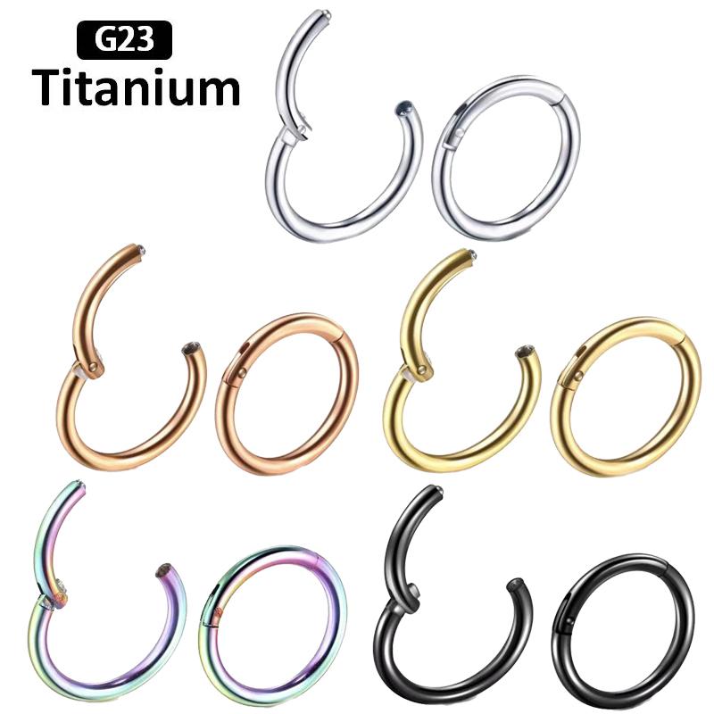 G23 Titanium Piercing Hight Segment Clicker Nose Ring Open Small Septum Hoop Nose Earrings Women Man Ear Nose Helix Body Jewelry