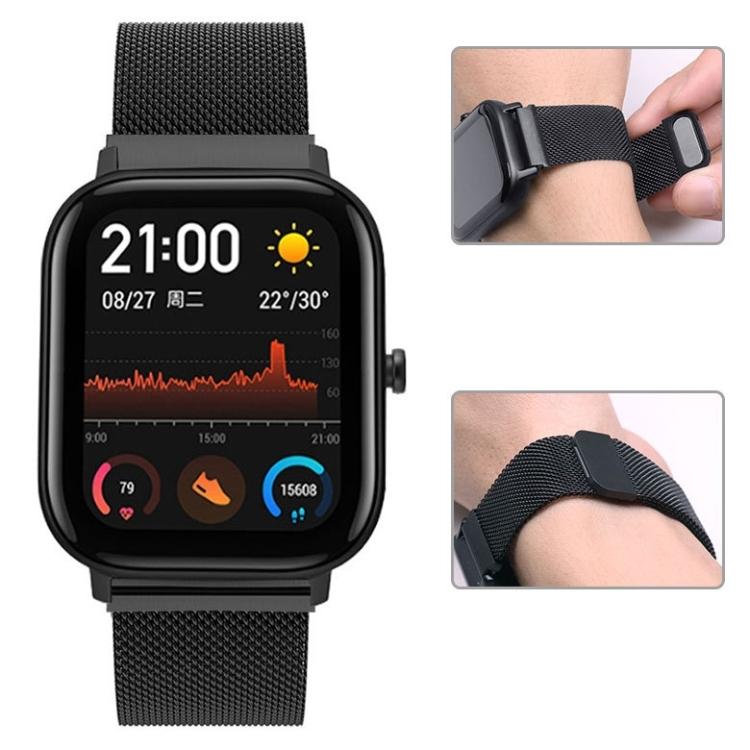 For Huami Amazfit GTS 22mm Milanese Magnetic Metal Watch Band