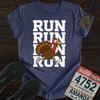 Run Run Run Turkey T-Shirt | Funny Turkeys Trot Shirt | Thanksgiving Running Gift for Family | Race Day Tee