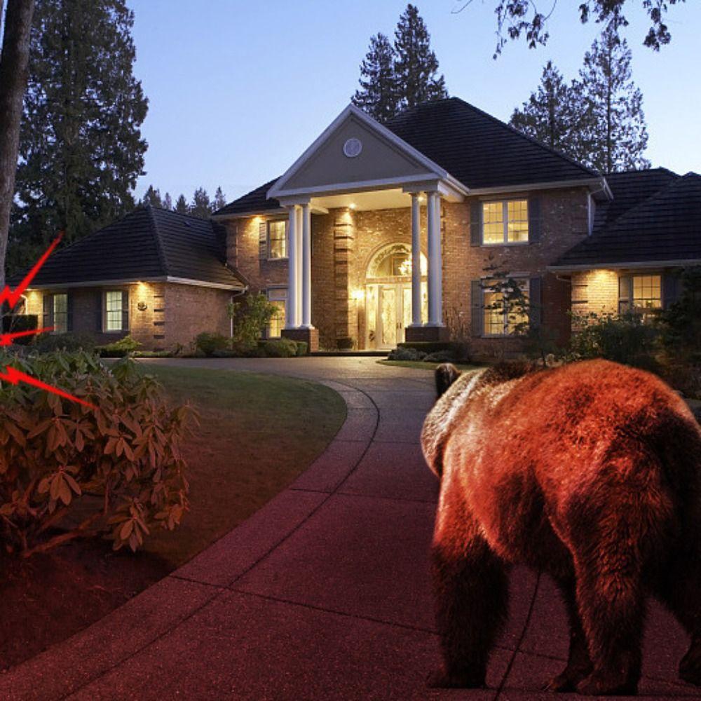 Weatherproof Solar Motion Sensor Alarm Solar Powered Infrared Detection Animal Repeller Waterproof Deer Away Device Garden Yard