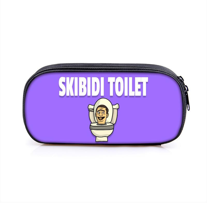Children's Pencil Case Skibidi Toilet Parody Toilet Print Single-layer Pen Box Soft Pen Case