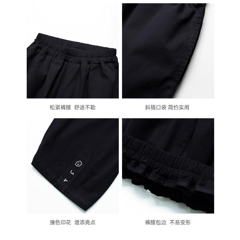 Boys Young Kids Loose Solid Casual Summer Cropped Pants