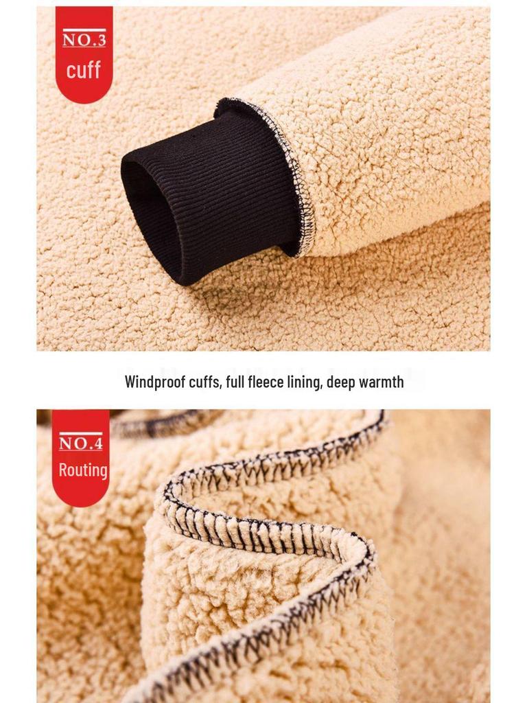 Men's Lambskin Fleece Hooded Jacket - Casual Winter Hoodie