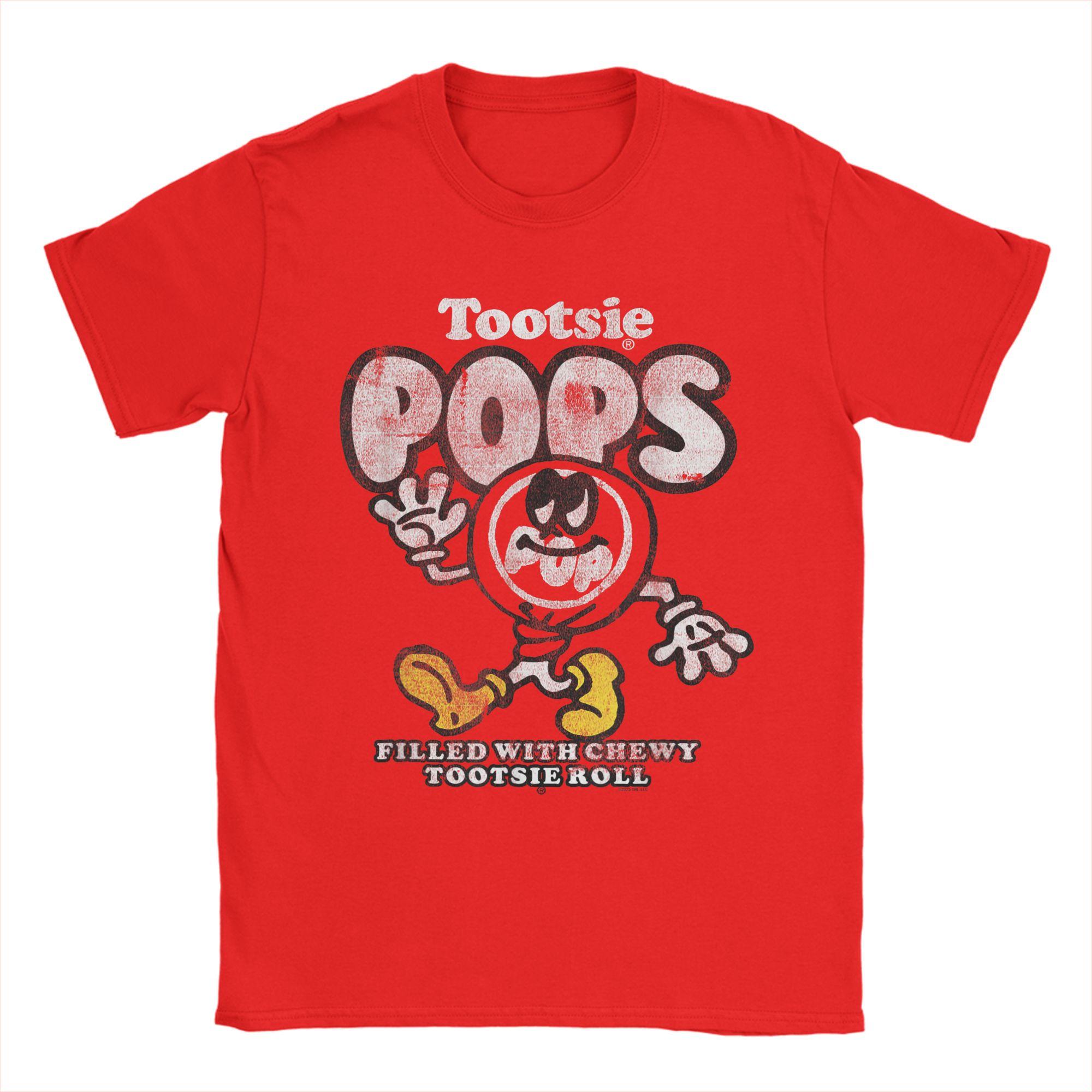 Men Tootsie Roll Walking Tootsie Pop Sucker Candy T Shirts  Cotton Clothes Vintage Short Sleeve Round Neck Tees Gift T-Shirt S