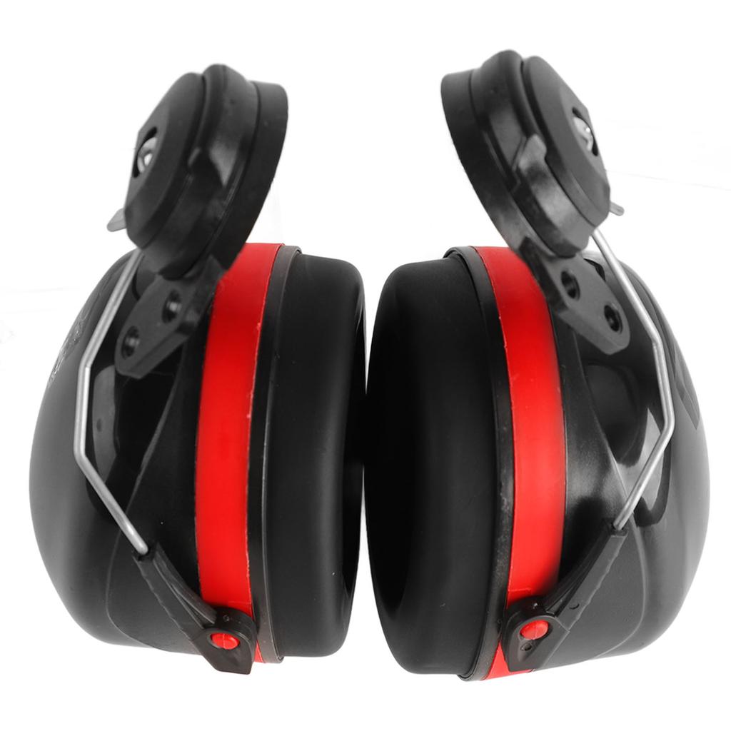 2Pcs Hard Hat Attachment Earmuff Noise Reduction Angle Adjustable Telescopic Helmet Earmuff Red Black