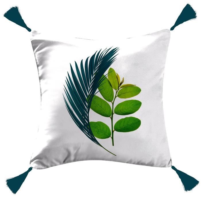 Coussin - LIGNE DECOR - 40 x 40 cm - 100% coton - Déhoussable - Imprimé Brazil