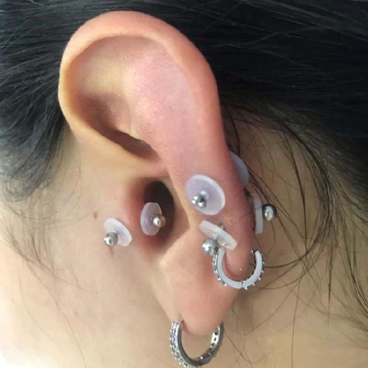 Pack of 100 Clear Disc Pads Set Earrings Back Stopper Earlobe Support Patches