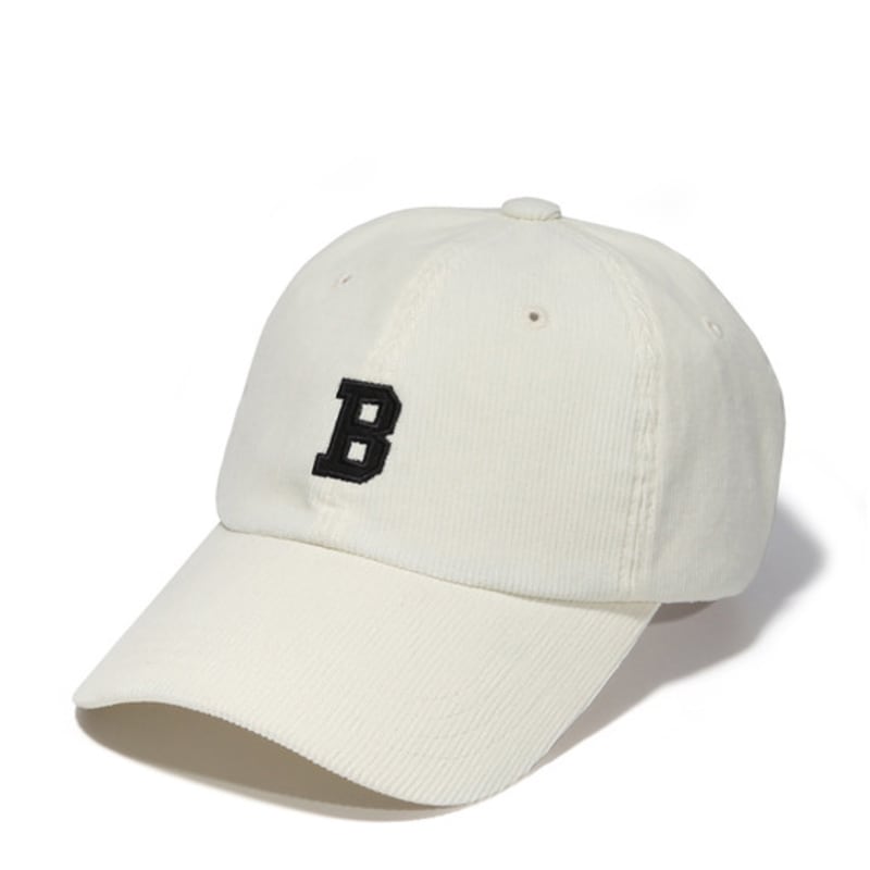 BUTDEEP Corduroy Bee Logo Curve Cap - Cream