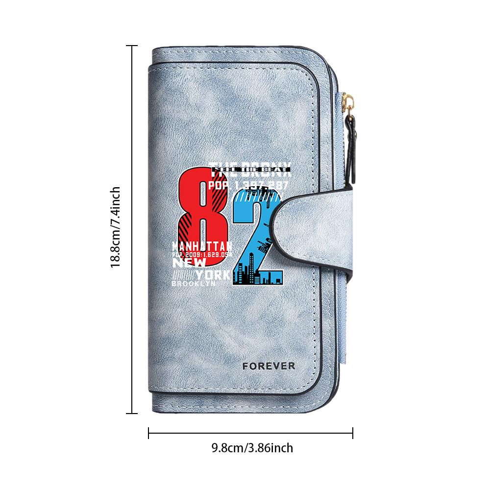 Stylish New York Themed Long Wallet Portable Multi Slot Casual Purse for Daily Use