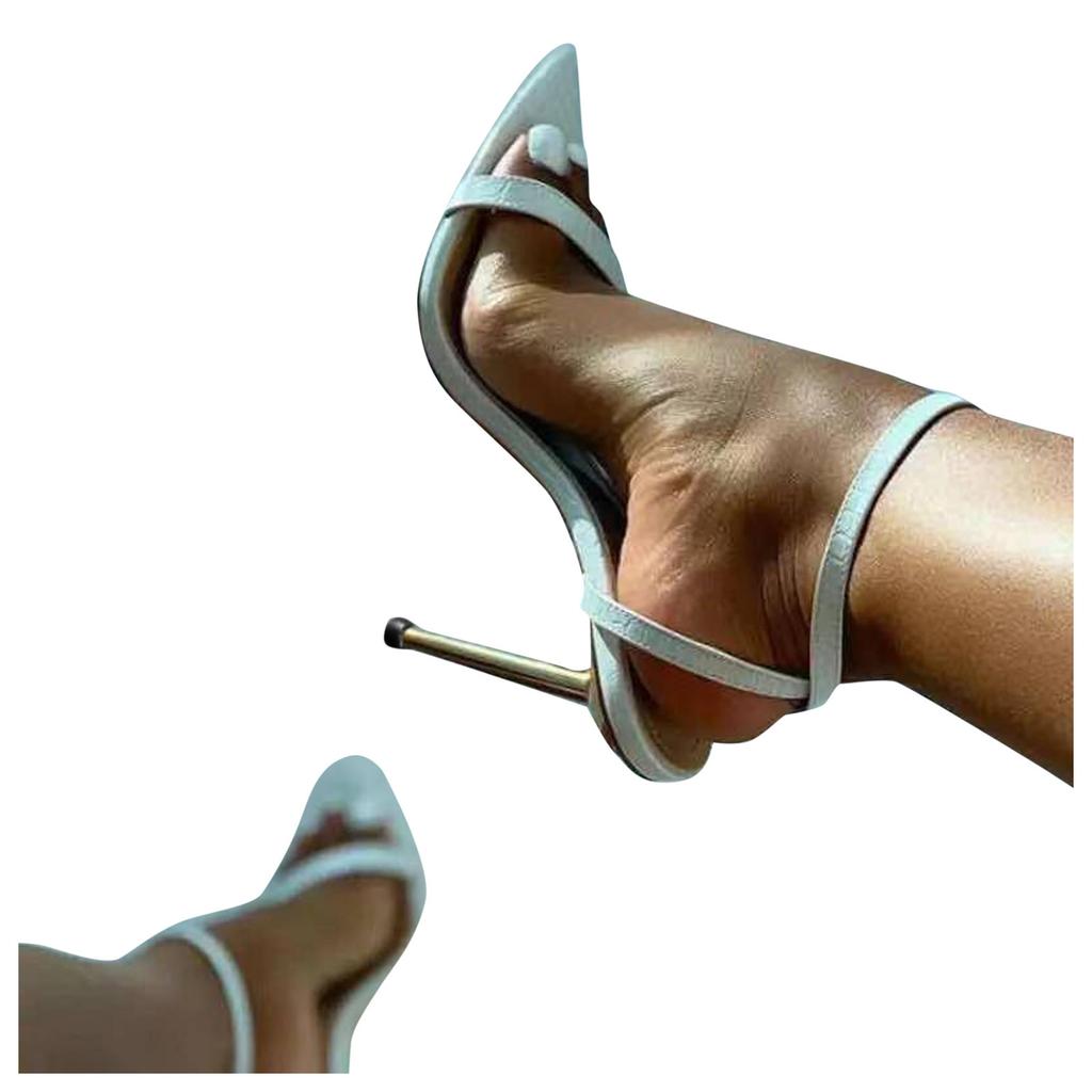 Dámské módní podpatky se špičatou špičkou se sponou Velké podpatky s otevřenou špičkou