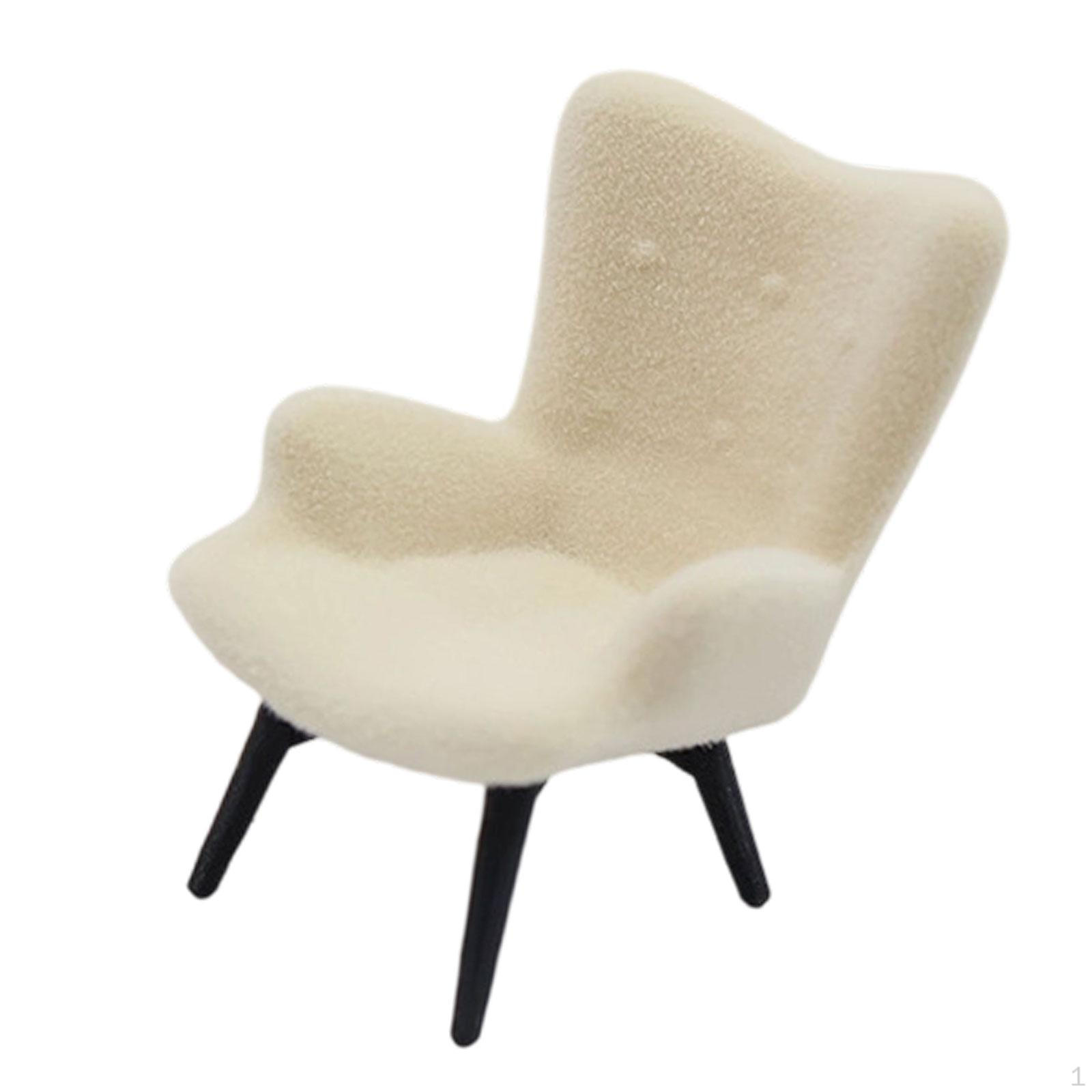 

Dollhouse Furniture Doll House Accessory Mini Sofa Chair Model Decorative Collectible Display Kids S