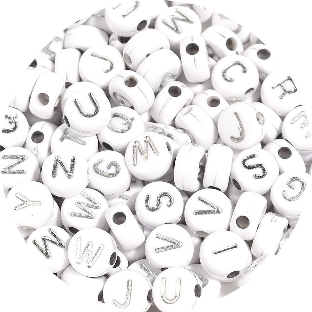 100pcs 7mm Multicolor Acrylic Alphabet Beads Heart Numbers Letter Loose Beads For Jewelry Making DIY Bracelets Gift Wholesale