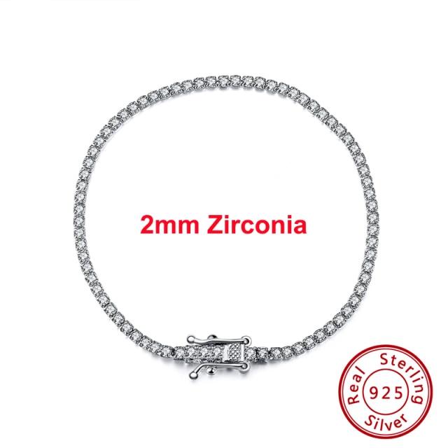 

Автентичний тенісний браслет зі срібла 925 проби з прозорим кубічним цирконієм, срібний браслет для дівчаток, ювелірні вироби для вечірок, ручний ланцюжок Sb61 20cm