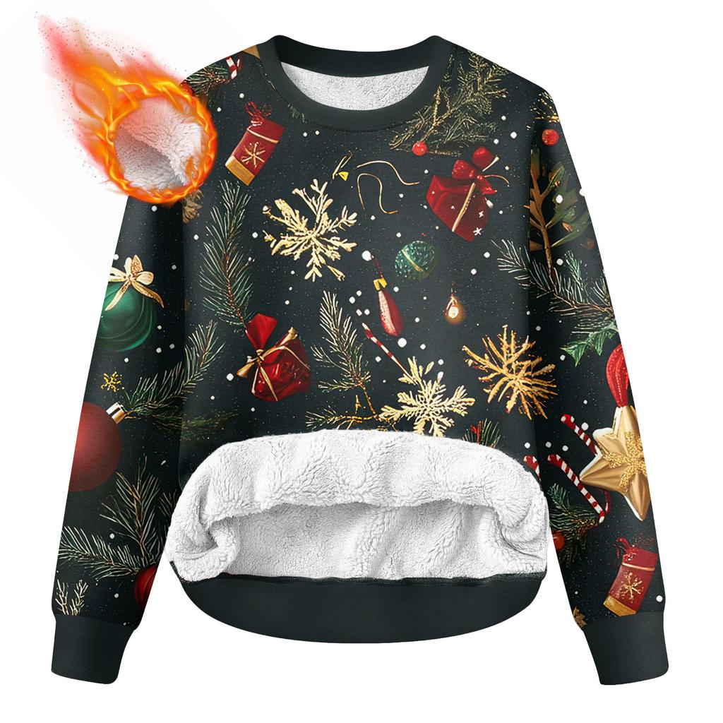Men's Round Neck Fleece-Lined Thick Solid Color Sweatshirt