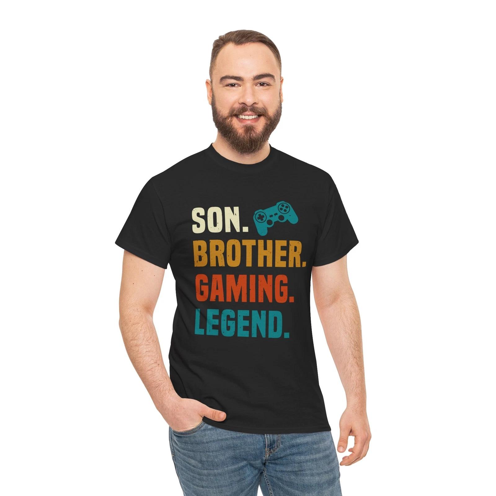 Son Brother gaming Legend T-Shirt | Gaming Tee for Winners | Retro Gamer Shirt S